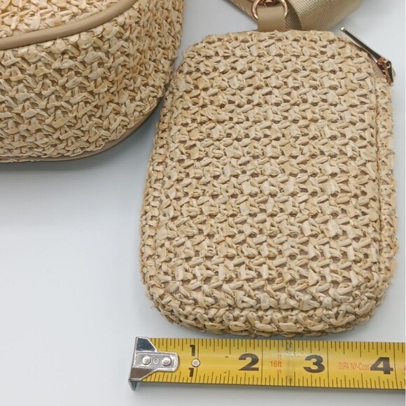 Urban Expressions Beige Woven Crossbody Bag Set - Picture 11 of 15